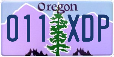 OR license plate 011XDP