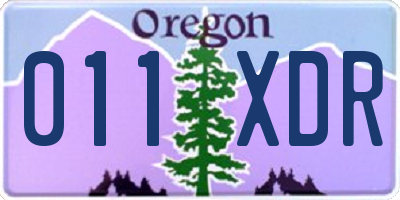 OR license plate 011XDR
