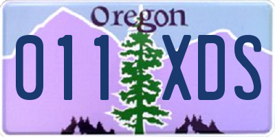 OR license plate 011XDS