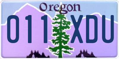 OR license plate 011XDU