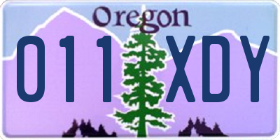 OR license plate 011XDY