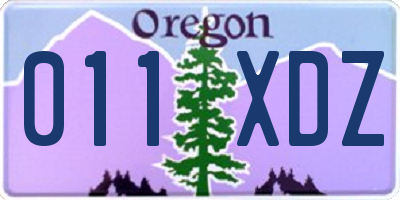OR license plate 011XDZ