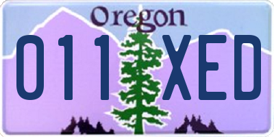 OR license plate 011XED