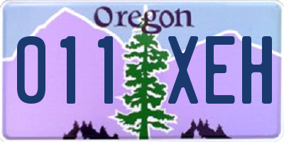 OR license plate 011XEH