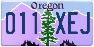 OR license plate 011XEJ