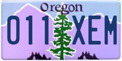 OR license plate 011XEM