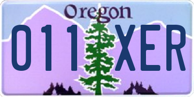 OR license plate 011XER