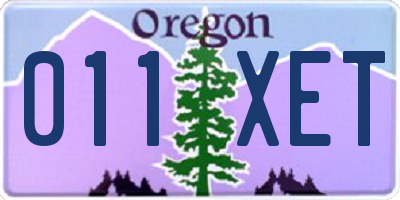 OR license plate 011XET