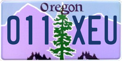 OR license plate 011XEU
