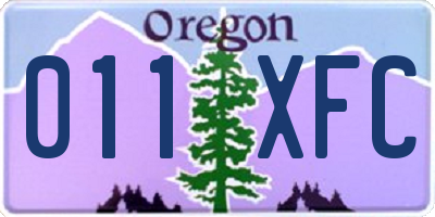 OR license plate 011XFC