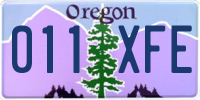 OR license plate 011XFE