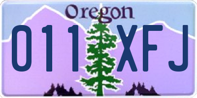 OR license plate 011XFJ