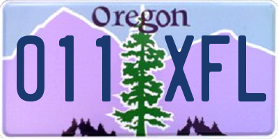 OR license plate 011XFL