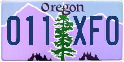 OR license plate 011XFO