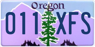 OR license plate 011XFS