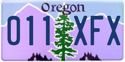 OR license plate 011XFX