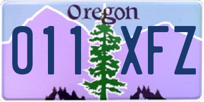 OR license plate 011XFZ