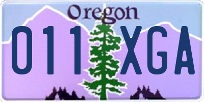 OR license plate 011XGA