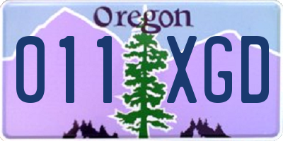 OR license plate 011XGD