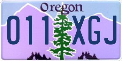 OR license plate 011XGJ