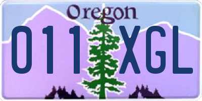OR license plate 011XGL