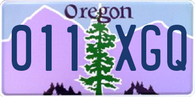 OR license plate 011XGQ