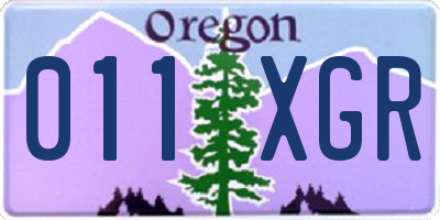 OR license plate 011XGR