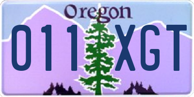 OR license plate 011XGT