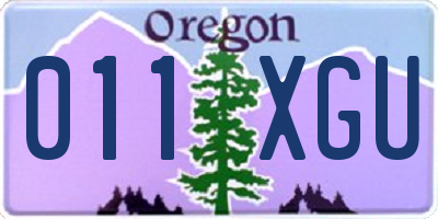 OR license plate 011XGU