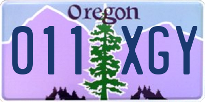 OR license plate 011XGY
