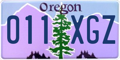 OR license plate 011XGZ