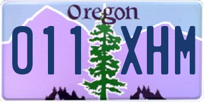 OR license plate 011XHM