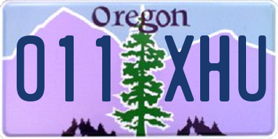 OR license plate 011XHU