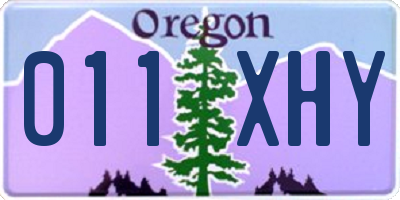 OR license plate 011XHY
