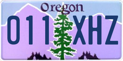 OR license plate 011XHZ