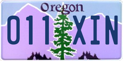 OR license plate 011XIN