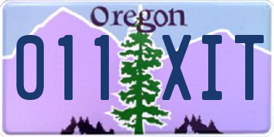 OR license plate 011XIT