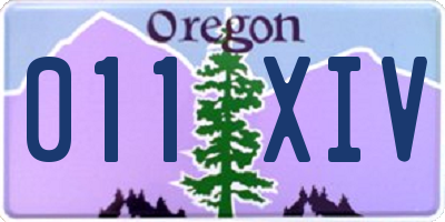 OR license plate 011XIV