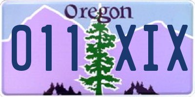 OR license plate 011XIX