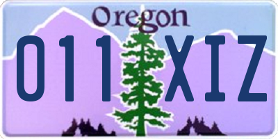 OR license plate 011XIZ