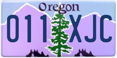 OR license plate 011XJC