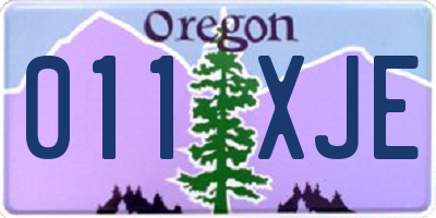 OR license plate 011XJE