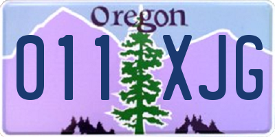 OR license plate 011XJG