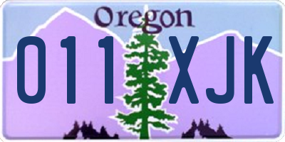 OR license plate 011XJK