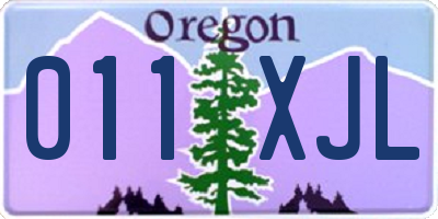 OR license plate 011XJL