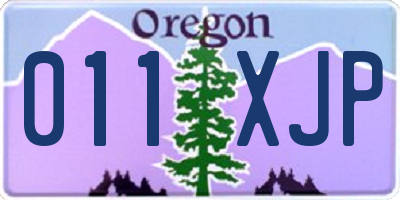 OR license plate 011XJP