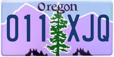 OR license plate 011XJQ