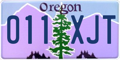 OR license plate 011XJT