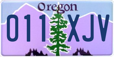 OR license plate 011XJV