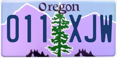 OR license plate 011XJW